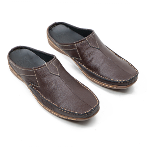 Sandal Selop Bustong Pria Kulit Rajut Moccasin AM03