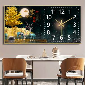 Đồng hồ hươu ánh trăng sản phẩm tráng gương 5D đồng hồ kim trôi vật liệu nhập khẩu cao cấp.