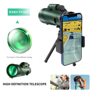 [hot sale]80X100 Monocular Professional Telescope with Tripod Phone Clip Low Light HD Telescope for Outdoor Bird Watching Camping Tourism