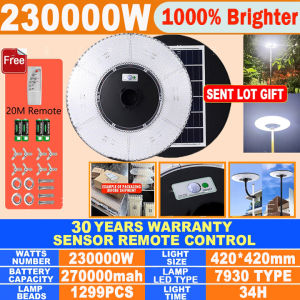 UFO Solar street light outdoor light heavy duty waterproof IP68 Solar lamps energy saving motion sensor round Garden light Automatic spot light with sense remote control
