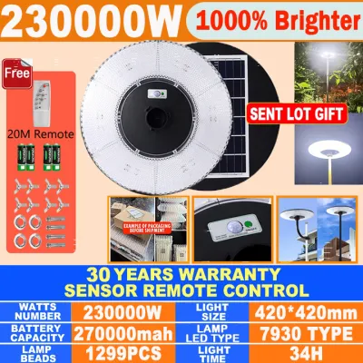 UFO Solar street light outdoor light heavy duty waterproof IP68 Solar lamps energy saving motion sensor round Garden light Automatic spot light with sense remote control