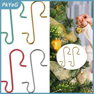 PkYeG 50 món đồ trang trí Giáng sinh giá treo móc hình chữ S bằng kim loại mặt dây chuyền bóng Cây giáng sinh
