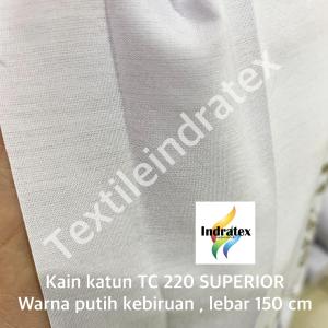 ( per 1 roll ) kain katun jepang putih polos tebal TC 220 DIAMOND lebar 150 cm si 54 meter bahan baju hem kemeja atasan seragam sekolah kerja putih kerudung jilbab hijab bergo spanduk lukis pecel lele mori kafan sarung lapisan bantal guling layar craft