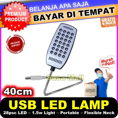 [COD] Lampu LED Portable USB 28pcs LED Lamp Lampu Baca Mini LED USB Cool White 1.5W With Switch Flexible Neck Portable Lightning Laz COD Bisa Bayar di Tempat Sasa Mall