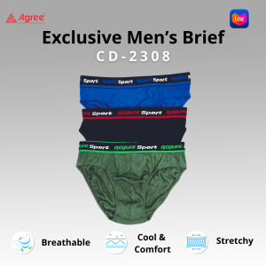 AGREE - Celana Dalam Pria Karet Luar Bahan Lembut Pack Isi 3 Pcs CD-2308