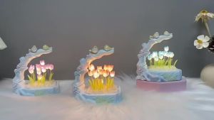 Flower bird tulip small night light ornament desktop decoration handicrafts gifts souvenirs