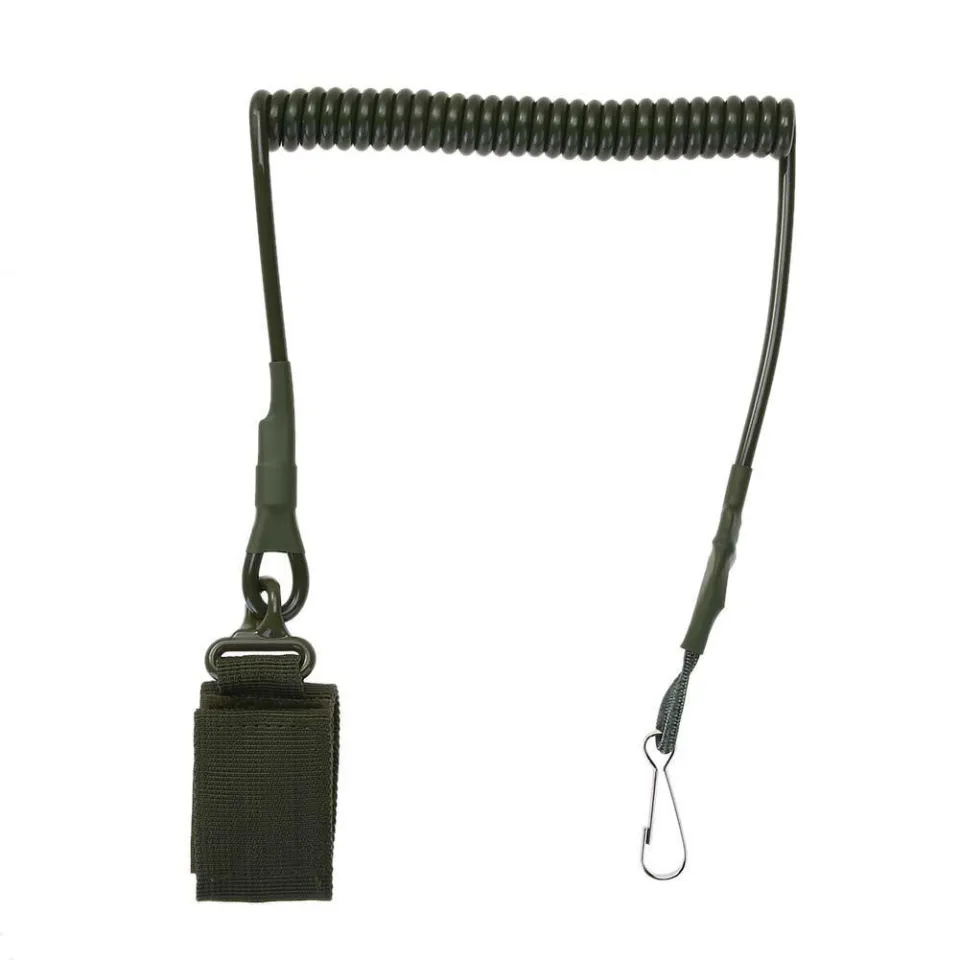 Ready Stock】Elastic Military Tactical Sling Lanyard Secure Spring Retention  Rope