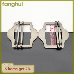 fanghui 3PCS Metal Two Slides Tri-Glide Buckles For Suit Vest Shoulder Leather Bag Strap Belt Slider Adjustment Rectangle Buckle