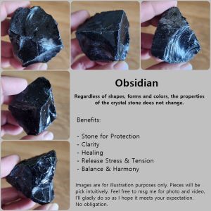 Obsidian Raw Natural Crystal Stone | Confidence | Protection | Remove Negativity | Clarity