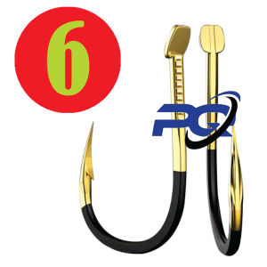 Hộp 10 Lưỡi Câu Thép (Vàng-Đen) Có Ngạnh - (Mã J)