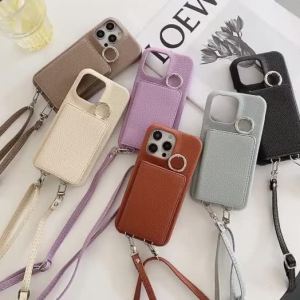 FCWallet Leather Detachable Crossbody Card Holder Strap Shockproof Kickstand Phone Mirror Makeup Cosmetic Pocket Case For iPhone 17 Pro Max iphone 16 pro max 15 14 13 Pro Max iphone 11 Pro iphone 12 Pro 13XR XS Max 7 Plus SE 2026 Cover