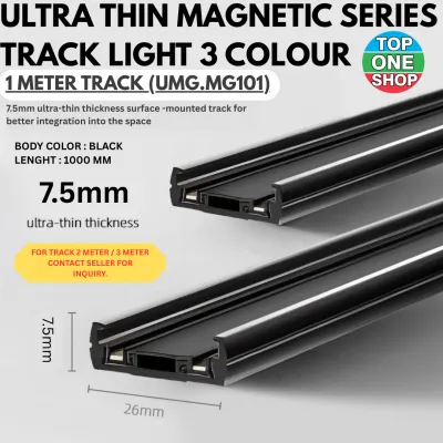 Ultra Thin Black Magnetic Track Light Series 3 Color Daylight Warmwhite Coolwhite Spotligh Linear Light Adjustable Angle 1 Meter 100W 200W Power Supply 12W 18W 24W Lighting