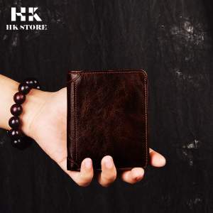 Ví nam da bò sáp 💝 HK STORE 💝 da bò thật 100% và lót da cao cấp kiểu dáng nhỏ gọn tay siêu tiện lợi phù hợp mọi lứa tuổi.