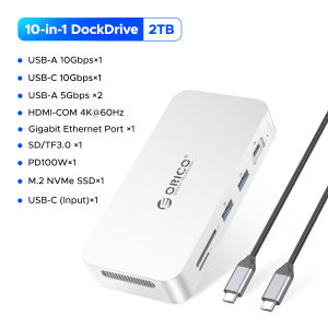 ORICO PSSD แท่นวางมือถือสร้างขึ้นสำหรับ Mac Series ในตัว SSD การขยายพอร์ตมัลติฟังก์ชั่นเข้าสู่ยุคใหม่ของประสิทธิภาพความจุมากการถ่ายโอนเร็ว10Gbps การถ่ายโอนความเร็วสูง PD100W การชาร์จอย่างรวดเร็ว