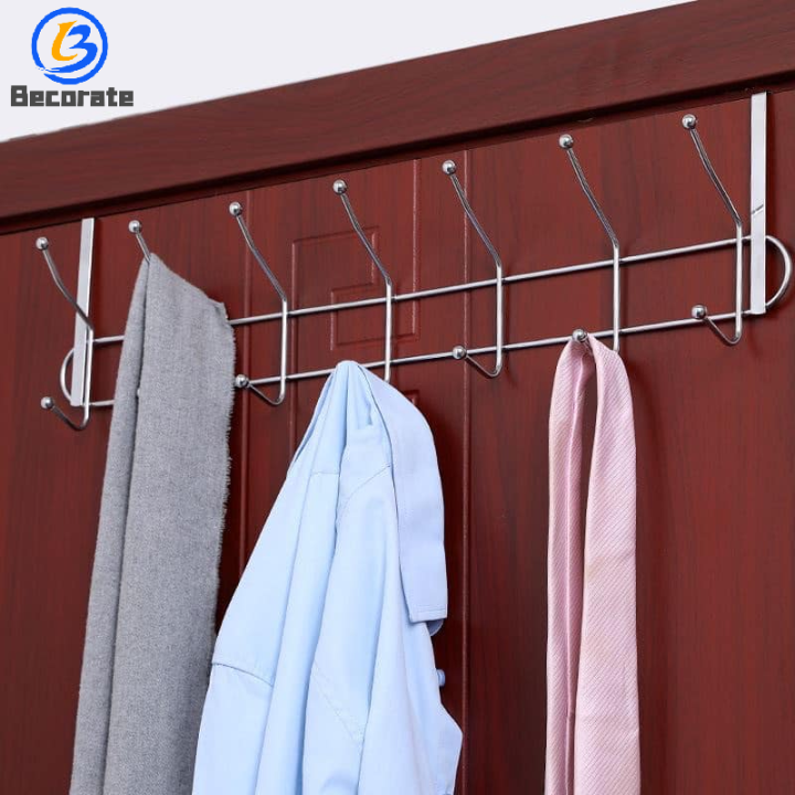 BECORATE 1pc Clothes Hangers Stainless Steel Door Hanger Door Rear Rack Double Layer 14 Hooks Back Dorr Hook Lazada PH