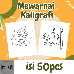 50pcs Promo Gambar Mewarnai Kaligrafi
