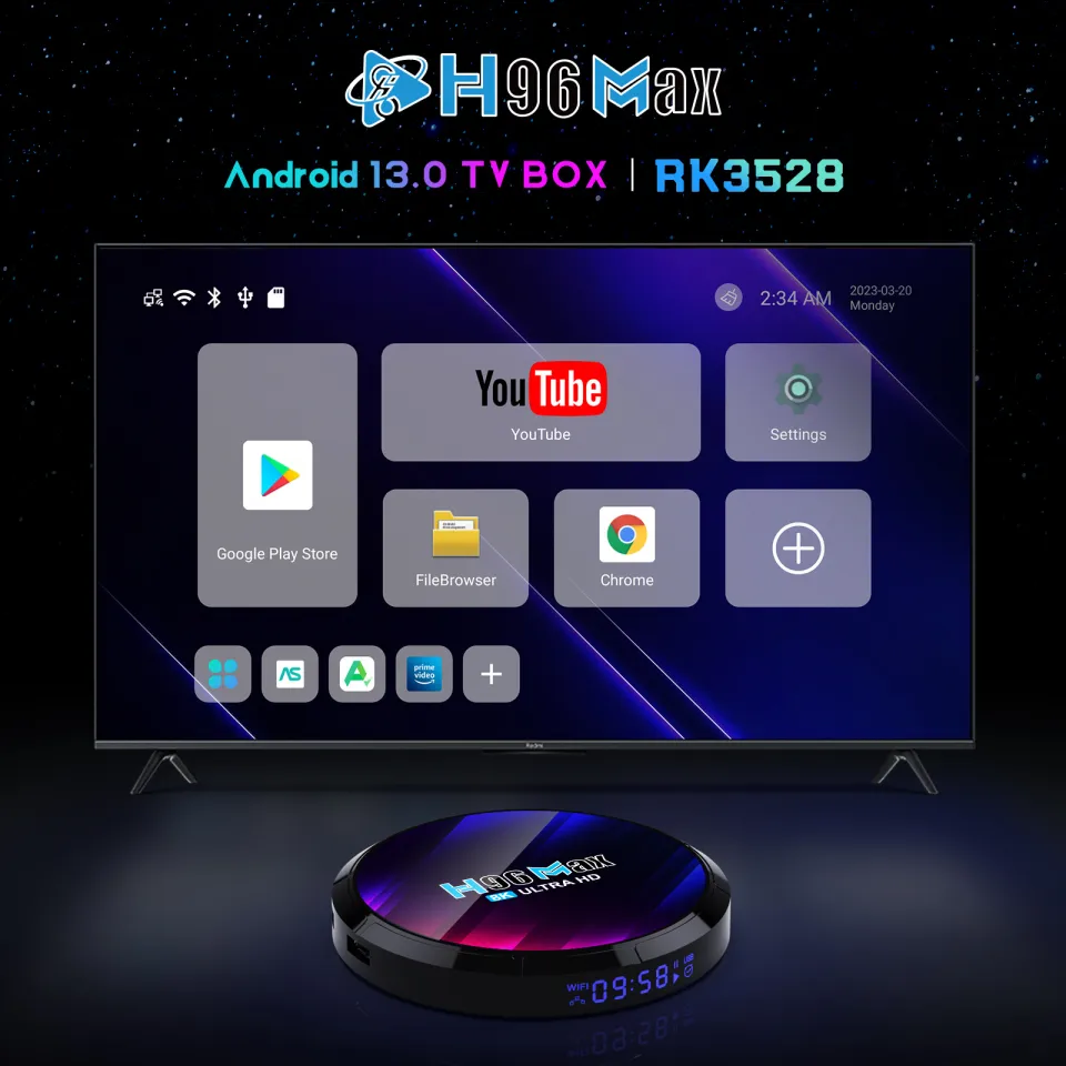 H96 Max Android 9.0 11.0 Smart TV Box Quad Core 4K HD WiFi Media Player US  Ship