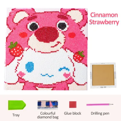 Mumystation 20*20cm DIY Diamond Painting Kids Cute Cartoon Toys Childrens Handmade Painting with Frame Creative Girl Gift