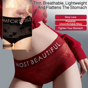 High Waist Seamless Panties for Women Tummy Control Butt Lift Comfortable Ice Silk Lace Underwear
