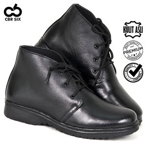 CBR SIX Sepatu formal boot PDH pria bahan kulit / Sepatu dinas kerja kantor / Hitam BSC 003