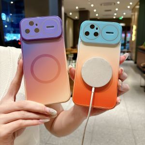 Shockproof Gradient Wireless Charging Magnetic Case for Huawei Nova 15 Pro Slim Built-in Camera Protection Cover PC Hard Funda