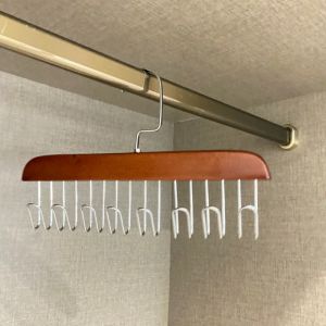 Convenient Clothes Hanger with Hooks for Ties and Belts