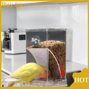 [Buytra] Large Capacity Bird Feeder Box Anti-Splash Bird Food Dispenser Durable Parrot Feeding Box For Small Medium Birds