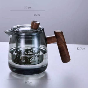【OPTIMUM】Glassware Borosilicate Glass Teapot Set Stovetop Microwave Safe High Temperature Tea Cups with Filter
