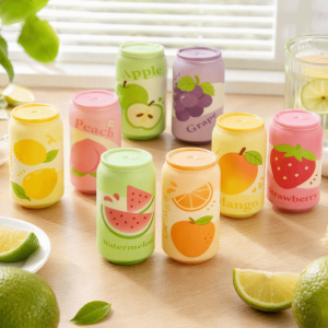 BEIMOUS Fruit Can Squishy Toy Simulated Soda Can Slow Rebound Squeezable Toy Vent Toy Soft Squeeze Fidget Toy Decor