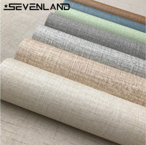 Sevenland 5Mx60cm PVC Self-adhesive Waterproof Wallpaper Linen Stripes Women Kids Home Decor Living Room Bedroom Background Wall Stickers