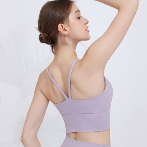 AE Two-piece sports suit with oversized mesh outer layer fitness yoga bra short summer yoga top with short sleeves