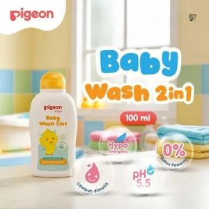 PIGEON Baby Wash Chamomile 100ML//200Ml | 2IN1 Shampoo & Sabun Cair Bayi