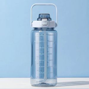 Botol minum 2 Liter Korea Transparant Pelangi Waktu Kata Motivasi - Botol Minum Viral 2 Liter - ShennyClothing