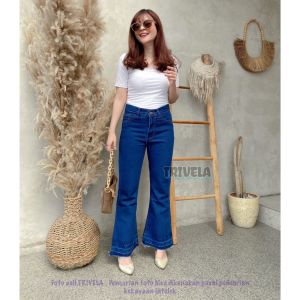 TRIVELA - (FREE BELT) Celana Boyfriend Jeans Cutbray ZR77 / Boyfriend Cutbray ZR 77