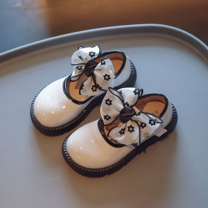 Giày Búp Bê Cho Bé Da Bóng Đế Mềm Phối Nơ Lưới Hoa Mềm Mại Xinh Xắn Bé Gái 1 - 8 Tuổi