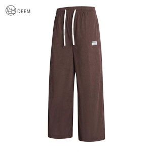 DEEM Perempuan Kain Korduroi Seluar Panjang Berpetak Womens Wide Leg Corduroy Pants