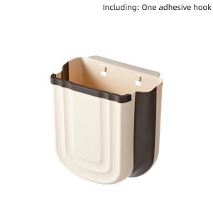 JURHOMIE Foldable Kitchen Trash Can Hanging Plastic Waste Bin Durable Wall Mounted Garbage Can for Kitchen