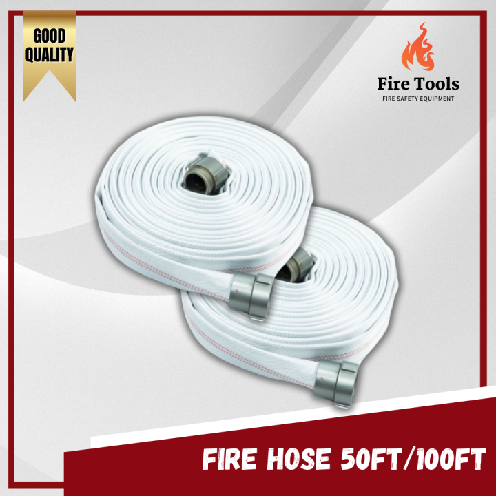 Fire Hose 1 1/2 50ft/100ft Single Jacket Alloy Coupling 50ft/100ft