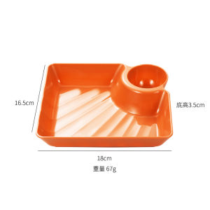 Japanese Dumpling Plate Nordic Snack Plate with Sauce Kids Plate Nugget French Fries