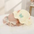 SKISOPGO Kids Girls Straw Hat Bag Set Outdoor Beach Hat Bow Lace Wide Brim Fisherman Cap Hat Topi Beg Kanak. 