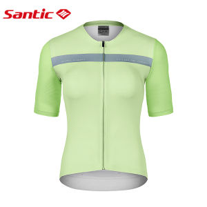 Santic Women Cycling Jersey Short Sleeve Professional Bike Shirts Powerband Breathable Road Bicycle Top WL3C02223