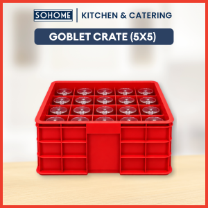 SOHOME Goblet Glass Crate with Divider | Rack Organizer Alatone Crates for Catering and Restaurant