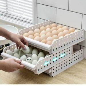 egg tray Egg Box Rak Tempat Penyimpanan Telur Rak Telur Plastik Box Telur 2 susun