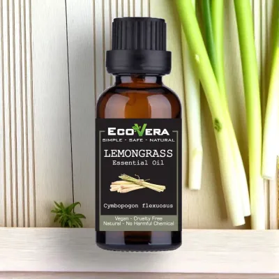 Lemongrass Room Mist Natural Aromatic Mist Made with Pure Lemongrass Essential Oil Relax Your Body & Mind Perfect as a Bathroom Air Freshener Odor Eliminator 60ml - Ecovera