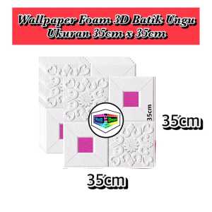 WD Wallpaper Stiker Foam Motif Batik Ungu Premium Wall Paper Sticker Dinding