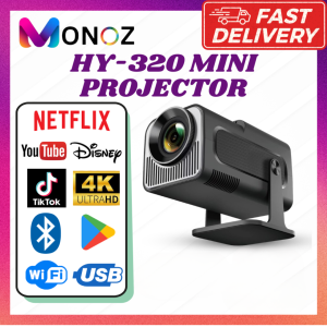 Monoz HY320 Smart Projector Portable Mini WiFi Bluetooth Android Wireless Connection Phone Automatic Keystone Correction