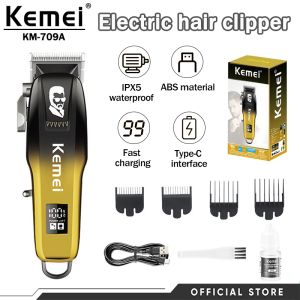 Kemei Razor Hair Cut Rechargeable Hair Clipper Cordless LCD Monitor Barber Hair Clipper KM-709A