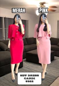 Dress Stelan Set 8922-85 Dress+Cardi Scuba Import Premium Realpict LD 80-100 CM