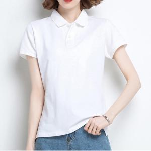 Luna Shop🍑เสื้อยืดสวยๆผู้หญิง เสื้อโปโล สีพื้น แขนสั้น ด้วยปุ่ม ทรงเข้ารูป สไตล์เกาหลีเรียบง่าย