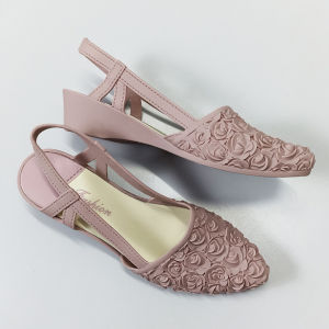 Azgalery SPT-75 Sandal Sepatu Wanita Flat Slip On Bunga Tali Kasual Belakang Style Kasual Empuk COD